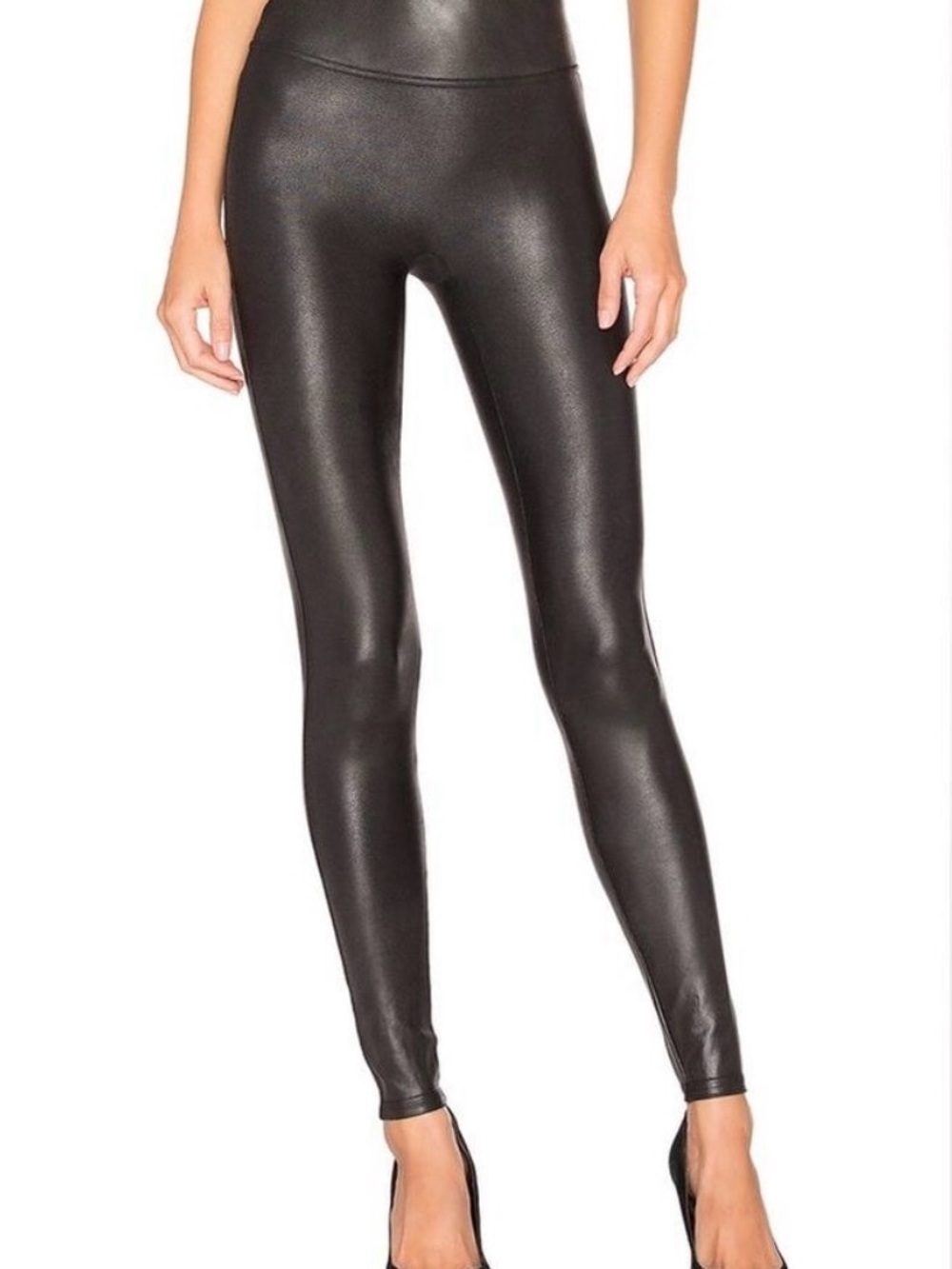 SPANX Faux Leather High-Rise Leggings - Black
